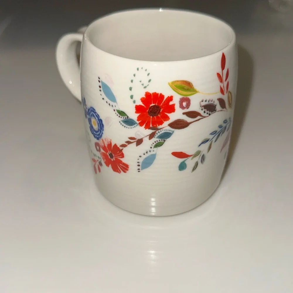 ANTHROPOLOGIE Starla M Halfmann Petal Palette Letter C Monogram Coffee Mug/Cup